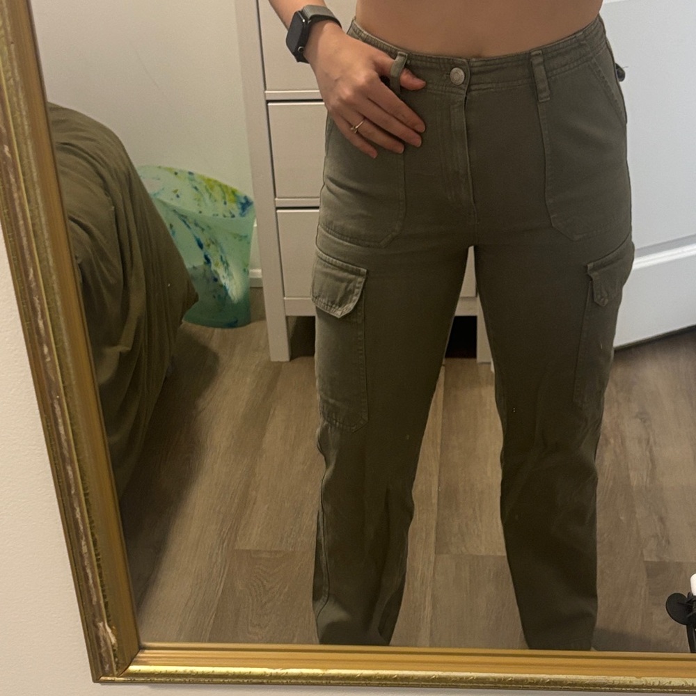 Zara Khaki Utility Trousers